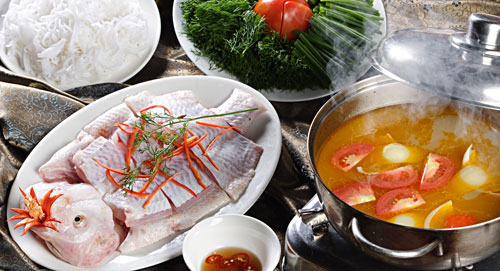 Cách nấu lẩu chua cá điêu hồng